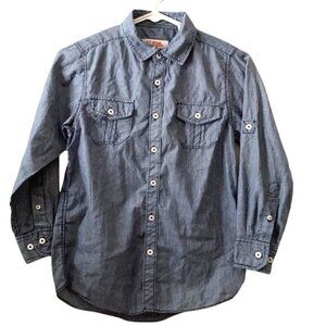 Michael Brandon Boys Blue Stripe Button-Down Shirt M